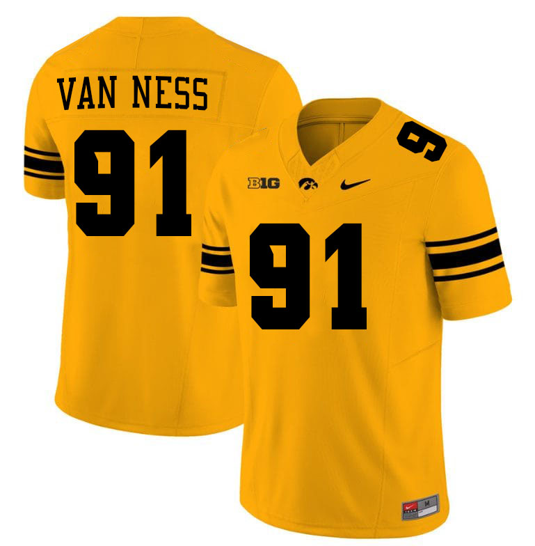 Lukas Van Ness Iowa Jersey,University Of Iowa Hawkeyes Fotoball Uniforms,Jersey,Gears-Gold